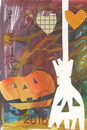 Cartoon: Halloween love story (small) by Kestutis tagged dada postcard pumpkin broom kestutis lithuania halloween love story
