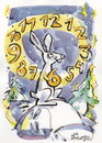 Cartoon: HARE - CLOCK (small) by Kestutis tagged hare animal clock winter hours hase nature
