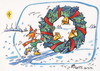 Cartoon: Journey to Christmas (small) by Kestutis tagged elf winter journey kestutis weihnachten reise christmas