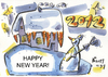 Cartoon: MAY YOUR WISHES COME TRUE! (small) by Kestutis tagged happy new year 2012 snowman schneemann carrot