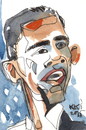 Cartoon: Obama (small) by Kestutis tagged obama kestutis postcard lithuania usa berlin washington moscow kiev