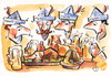 Cartoon: OKTOBERFEST - 5. HUT (small) by Kestutis tagged oktoberfest hut hat menu beer bier strip comic restaurants bill account kestutis siaulytis lithuania food