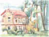 Cartoon: Old wooden villa (small) by Kestutis tagged watercolor sketch kestutis lithuania summer