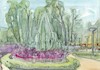 Cartoon: Park fountain (small) by Kestutis tagged watercolor,summer,art,kunst,kestutis,lithuania