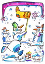 Cartoon: Snowman travels to Santa Claus (small) by Kestutis tagged snowman,santa,claus,kestutis,lithuania,schneemann,weihnachten,christmas