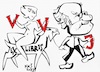 Cartoon: VALERIJONAS V. JUCYS. Exlibris (small) by Kestutis tagged exlibris,nude,artist,art,kunst,kestutis,lithuania
