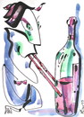 Cartoon: VAMPIRE AND WINE (small) by Kestutis tagged vampire,wine,night,nacht