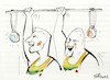 Cartoon: Weightlifting in Oregon (small) by Kestutis tagged silver,bronze,atletics,championships,kestutis,lithuania,sports