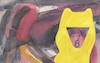 Cartoon: Yellow dog (small) by Kestutis tagged yellow,dog,dada,postcard,kestutis,lithuania