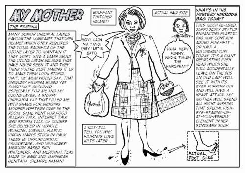 Cartoon: My Filipina Mother (medium) by mestizalandlady tagged mothers,ladies,women,filipinas,parents,childhood