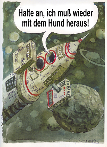 Cartoon: ohne Titel (medium) by jiribernard tagged weltraumforschung,expedition,weltraumflug,mondfähre,rakete,gassigehen,hund,astronauten,wetraum,weltall,weltall,wetraum,astronauten,hund,rakete,mondfähre,weltraumflug,expedition,weltraumforschung,forschung,all,universum