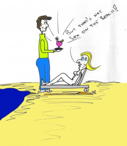 Cartoon: Sex on the beach (medium) by al_sub tagged on,the,beach,drink,misunderstanding,holiday