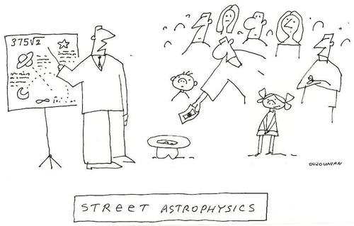 Cartoon: science and stuff (medium) by ouzounian tagged science,streetperformance,busking