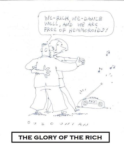 Cartoon: the glory of the rich (medium) by ouzounian tagged dancing,therich,the