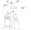 Cartoon: ouzounian (small) by ouzounian tagged town,umbrellas,birds,statues,preservation
