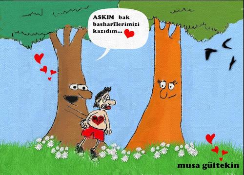 Cartoon: ask love (medium) by musa gültekin tagged ask,love,musa,gültekin