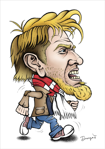 Cartoon: Robert Prosinecki (medium) by dragas tagged robert,prosinecki,croatia,red,star,fotbal,serbia,lion