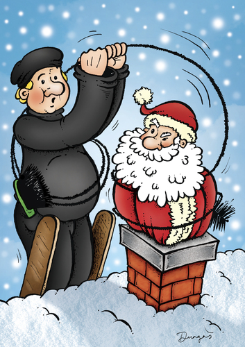 Cartoon: Surprise (medium) by dragas tagged nikola,dragas,happy,new,year,merry,christmas,santa,claus