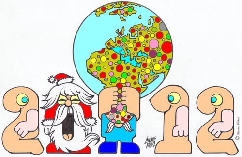 Cartoon: Neujahr (medium) by okoksal tagged koeksal