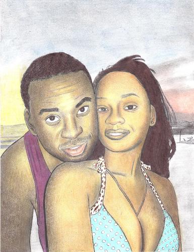 Cartoon: Young couple (medium) by odinelpierrejunior tagged art,fashion,painting,drawing,graphic,design,illustration,artbasel,clothes,model,contemporary,portrait