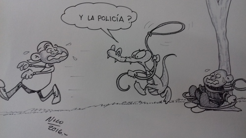 Cartoon: Justicia por propia mano (medium) by Nico Avalos tagged policia,tampico,mexico,moneros
