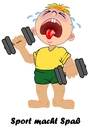 Cartoon: Kraftsport (small) by RiwiToons tagged sport,kraftsport,handel,gewicht,krafttraining,ausdauertraining,muskelaufbau,muskeltraining,baby,kleinkind,jugendsport,kind,weinend,weinen