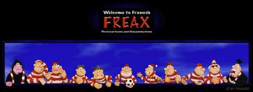 Cartoon: francos freax (medium) by AlterEgon tagged leonardo,da,vinci,the,last,supper,claycartoon,freax,bavaria,bavarians,soccer,stadion,plasticine,football,sport,fun