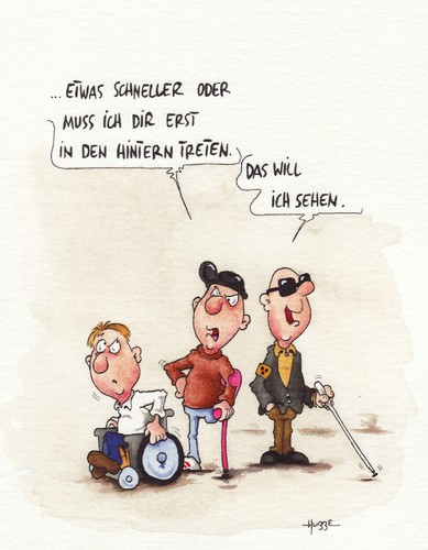 Cartoon: ... (medium) by ms rainer tagged rollstuhl,behinderung,blind