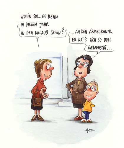 Cartoon: ärmelkanal (medium) by ms rainer tagged urlaub,ärmelkanal,behinderung,kind