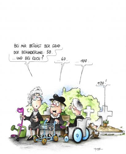 Cartoon: friedhof (medium) by ms rainer tagged behinderung,alter,friedhof