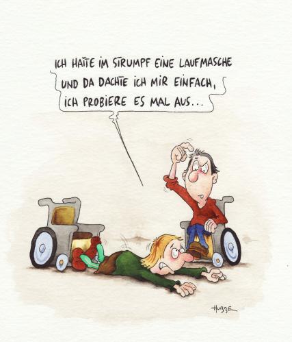 Cartoon: laufmasche (medium) by ms rainer tagged laufmasche,rolli,behinderung