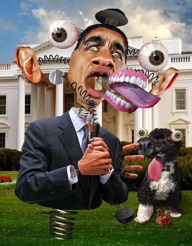 Cartoon: A Parody (medium) by RodneyPike tagged manipulation,photo,photoshop,illustration,caricature,president,omama,barack