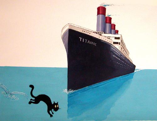 Cartoon: Titanic (medium) by luka tagged cat
