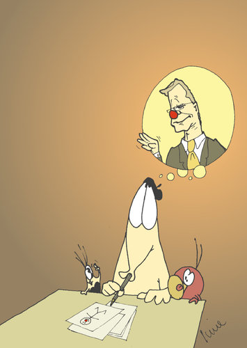 Cartoon: Guido-Melancholie (medium) by Pierre tagged honk,muschel,miesmuschel,ameisenbär,cartoonist,karikaturist,fdp,westerwelle,guido