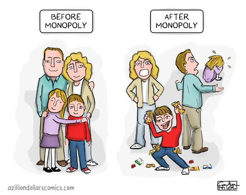 Cartoon: Before and After (medium) by a zillion dollars comics tagged holidays,families,tradition,games