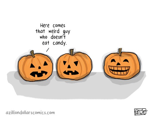 Cartoon: Pumpkins (medium) by a zillion dollars comics tagged holidays,halloween,sweets,nutrition