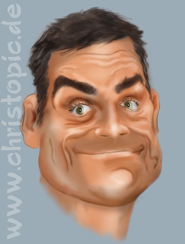 Cartoon: Robbie Williams (medium) by KryCha tagged robbie,williams,take,that,popstar