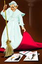 Cartoon: Frühjahrsputz (small) by KryCha tagged papst pope benedikt xvi caricature karikatur cartoon zeichnung missbrauch abuse of children kirchenkrise caricatur