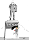 Cartoon: John McCain (small) by Vejo tagged john,mccain,passed,away,trump,no,respect,hero,jealousy,childish,infantil
