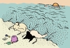 Cartoon: Wellendecke (small) by motoko tagged hund dog meer sea welle wave urlaub vacation