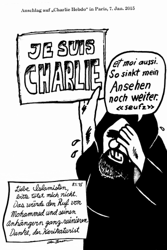 Cartoon: Charlie (medium) by Alan tagged cartoonist,karikaturist,paris,mohammed,hebdo,charlie