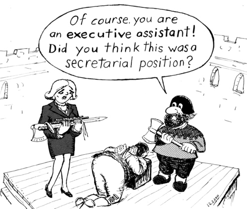 Cartoon: Executive Assistant (medium) by Alan tagged secretarial,secretary,sword,axt,execution,executioner,assistant,executive,exekutivassistentin,sekretariatsstelle,sekretärin