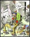 Cartoon: Bad working conditions (small) by deleuran tagged health environment work milieu 