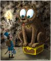 Cartoon: The Tinderbox (small) by deleuran tagged fairytales,writers,illustrations,litterature
