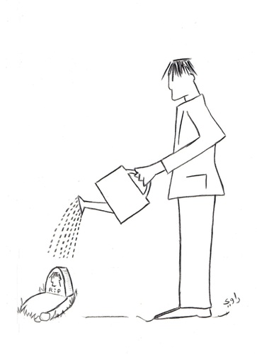 Cartoon: Feeding death (medium) by Raoui tagged death,life,water,grave,man,feeding