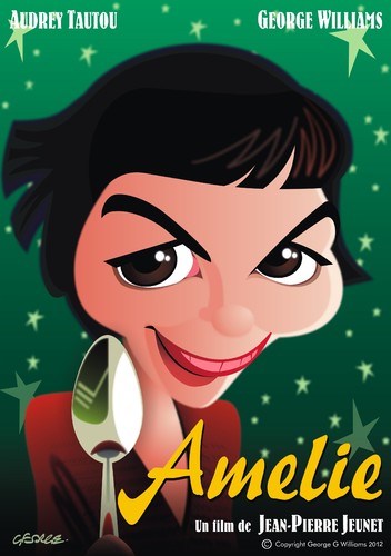 Cartoon: Amelie (medium) by spot_on_george tagged amelie,poulain,audrey,tautou,caricature