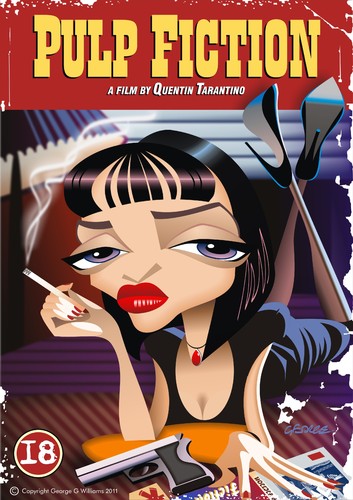 Cartoon: Pulp Fiction (medium) by spot_on_george tagged caricature,thurman,uma,fiction,pulp