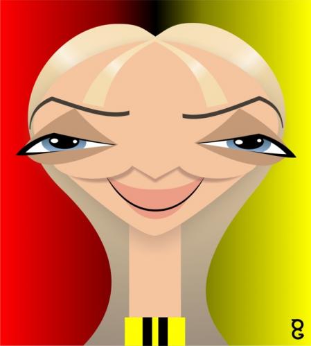 Cartoon: Uma Thurman (medium) by spot_on_george tagged uma,thurman,caricature