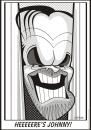 Cartoon: The Shining (small) by spot_on_george tagged jack,nicholson,shining,stephen,king,caricature