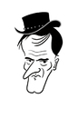 Cartoon: Happy Birthday Quentin (small) by elke lichtmann tagged quentin,tarantino,birthday,cowboy,django,hat